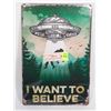 Image 1 : I WANT TO BELIEVE "BEAM UP" METAL WALL ART