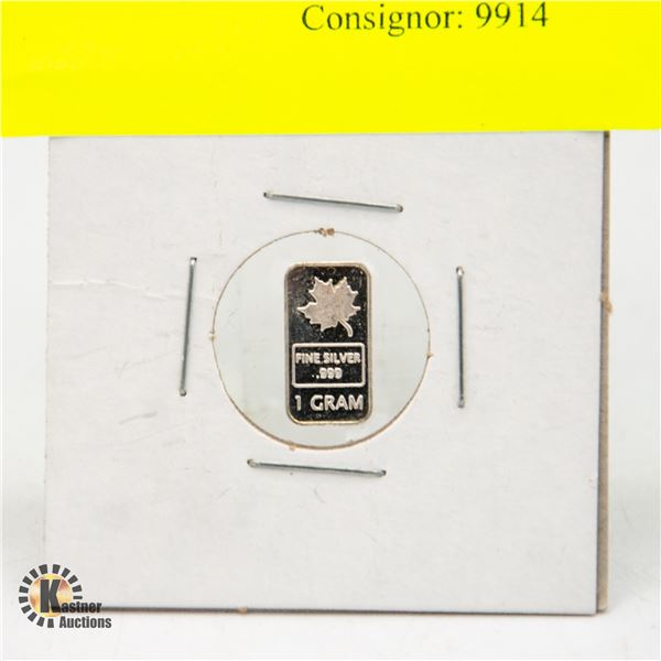 1 GRAM SILVER MAPLE BAR 1 gram silver maple bar