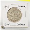 Image 1 : 1945 SILVER 50 CENT CANADIAN COIN