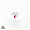 Image 1 : 4.7 X 6.7 MM OVAL RUBY TREATED SET IN RING SIZE 7