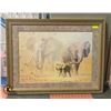 Image 1 : GALLERY FRAMED/MATTED "ELEPHANT FAMILY"