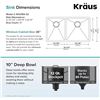 Image 4 : NEW UNPACKED KRAUSE 33" UNDERMOUNT DOUBLE WELL