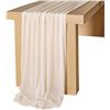 Image 1 : NEW 10 FOOT NUDE CHIFFON TABLE RUNNER 29" X 120"