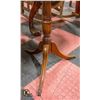 Image 2 : ANTIQUE CLAW FOOT MAPLE SIDE TABLE W/ GLASS TOP