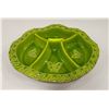Image 1 : VINTAGE GREEN 4 SECTION BUTTERFLY FOOD DISH