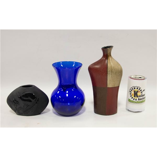 LOT OF 3 ASSORTED VASES