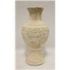 Image 1 : LARGE WHITE CARVED ASIAN ART VASE 20 INCH TALL