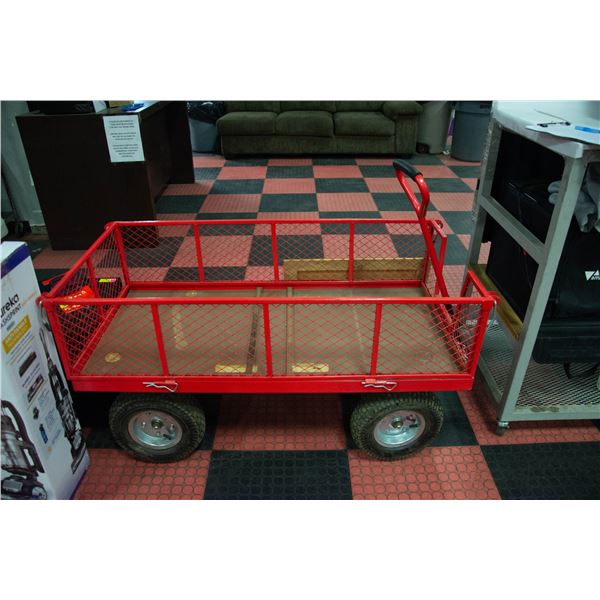 LARGE RED YARD UTILITY WAGON