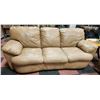 Image 2 : SANDY BROWN LEATHER SOFA & LOVESEAT