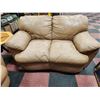 Image 3 : SANDY BROWN LEATHER SOFA & LOVESEAT