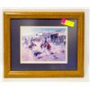 Image 1 : CHARLES RUSSELL FRAMED PRINT 1907 UNKNOWN TITLE