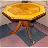 Image 1 : OCTAGON WOOD INLAY TABLE H-22.5" D-28.25"