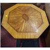 Image 2 : OCTAGON WOOD INLAY TABLE H-22.5" D-28.25"