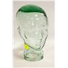 Image 1 : GREEN GLASS HEAD FOR DECOR, WIGS, HATS, ETC
