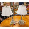 Image 1 : PAIR OF CRINKLE GLAZE TABLE LAMPS 20" TALL