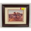 Image 1 : CHARLES RUSSEL FRAMED PRINT "CAMP'S COOK TROUBLE"