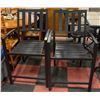 Image 1 : SET OF TWO BAR HEIGHT METAL PATIO CHAIRS