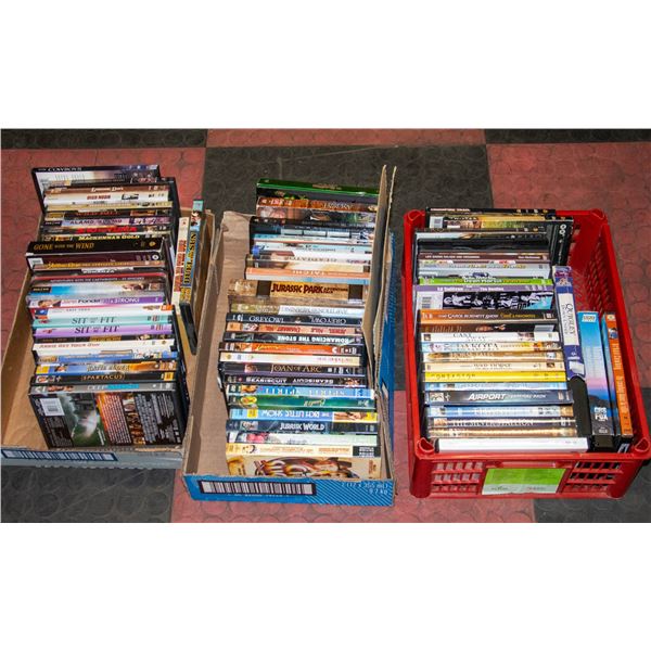 3 FLATS OF MIXED DVD'S