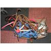 Image 1 : BUNDLE OF VARIOUS HORSE HALTERS, BIT, CINCH, ETC