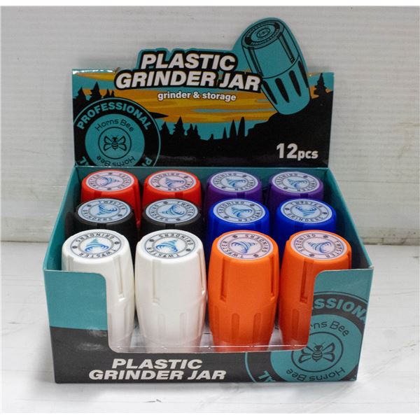 12PK OF PLASTIC GRINDER JARS