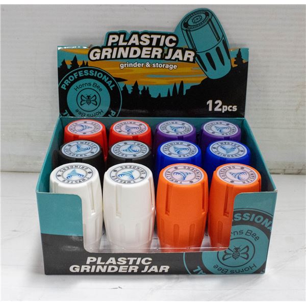 12PK OF PLASTIC GRINDER JARS