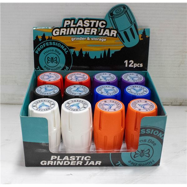 12PK OF PLASTIC GRINDER JARS