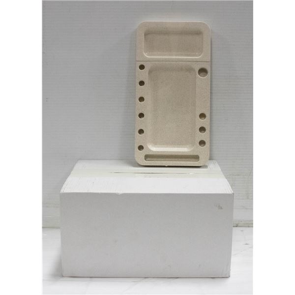 12PK CREAM PLASTIC ALL IN ONE TRAYS