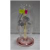 Image 1 : GLASS PINK HURRICANE LAMP STYLE CANDLE HOLDER
