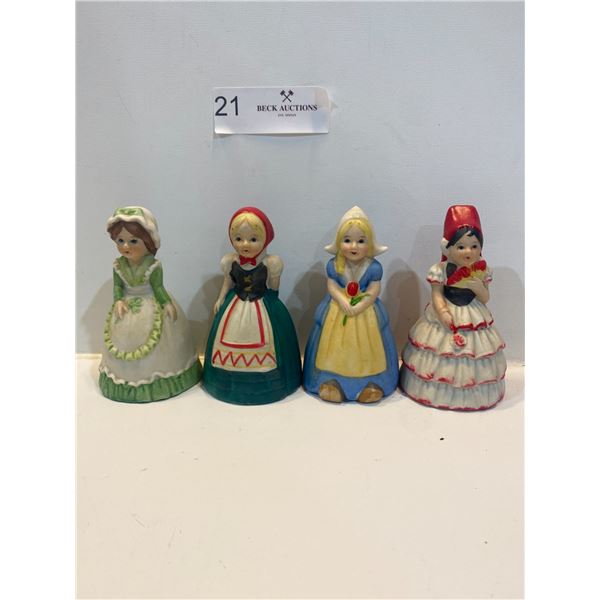 Assortment Of Vintage Porcelain Figurine Bells