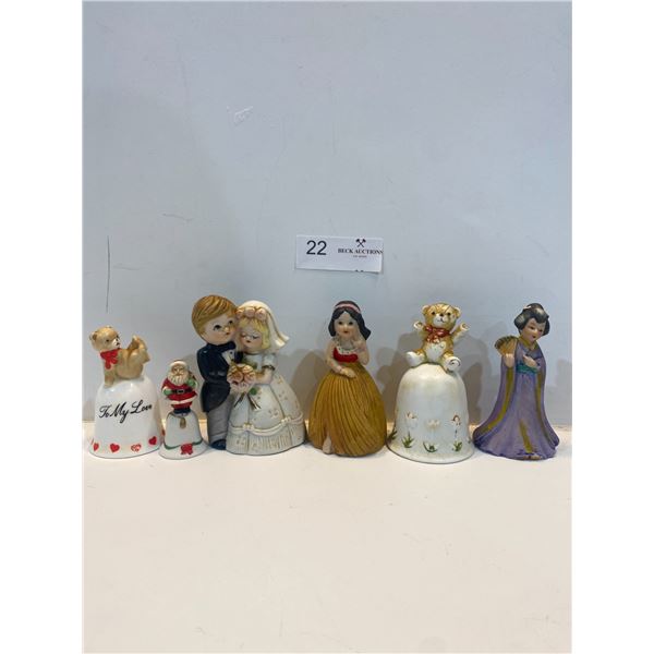 Assortment Of Vintage Porcelain Figurine Bells