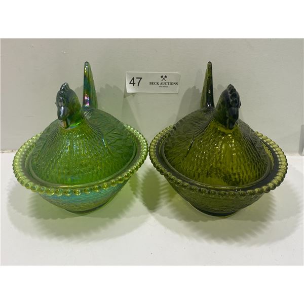 Decorative Glass Rooster Candy Bowls