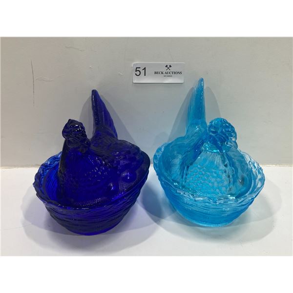 Decorative Glass Rooster Candy Bowls