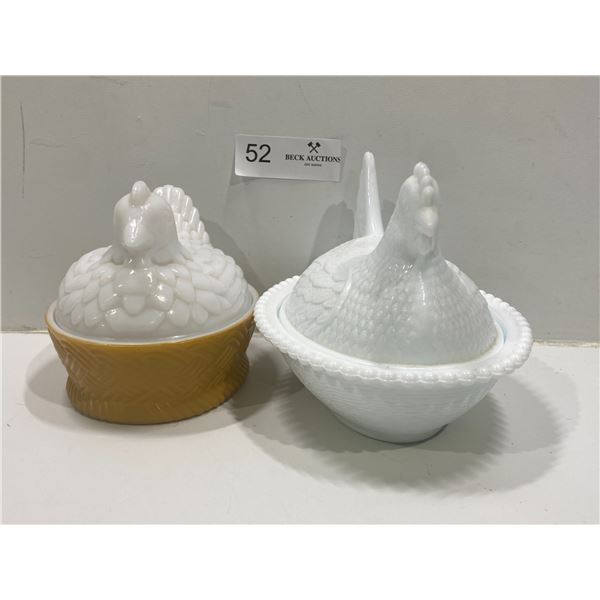 Decorative Glass Rooster Candy Bowls