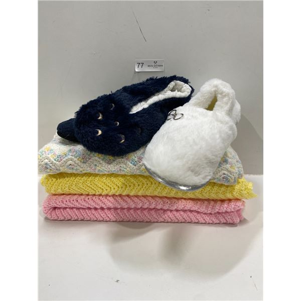 Fluffy Slippers And Knit Blankets