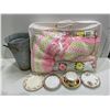 Image 1 : Knit Blankets Assorted China And Metal Pot
