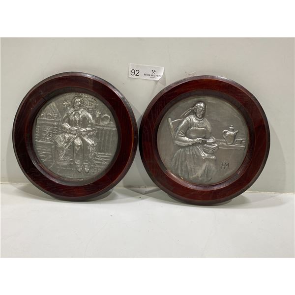 Antique Framed Metal Art