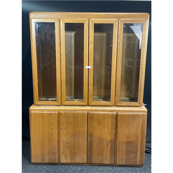 2 Piece Oak Buffet With Hutch