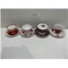 Image 2 : Set Of 4 Assorted Teacups And Saucers