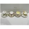 Image 2 : Set Of 4 Assorted Teacups And Saucers