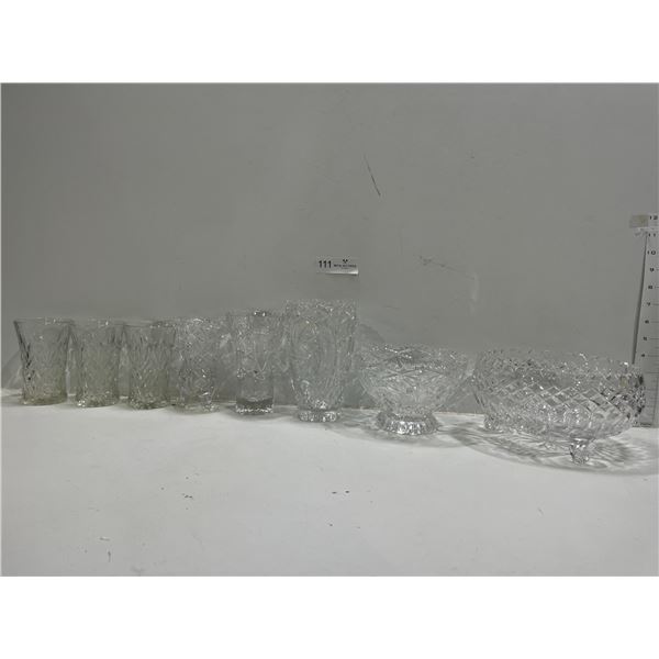 Collection Of Mixed Crystal And Glass Dishware