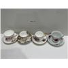 Image 1 : Set Of 4 Assorted Teacups And Saucers