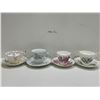 Image 1 : Set Of 4 Assorted Teacups And Saucers