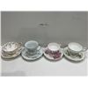 Image 2 : Set Of 4 Assorted Teacups And Saucers