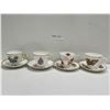 Image 1 : Set Of 4 Assorted Teacups And Saucers