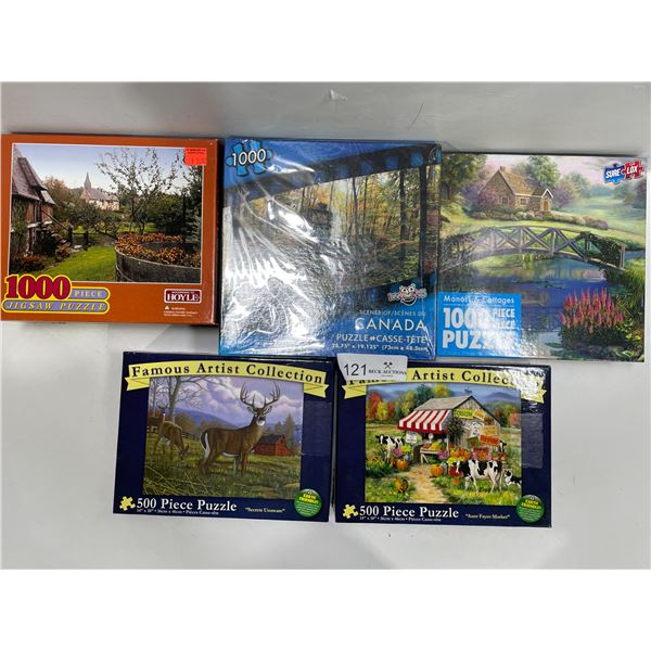 Lot of 5 Assorted Puzzles