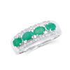 Image 1 : 14KT White Gold 1.01ctw Emerald and Diamond Ring