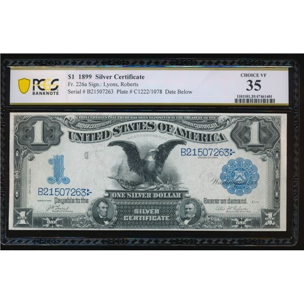 1899 $1 Black Eagle Silver Certificate PCGS 35