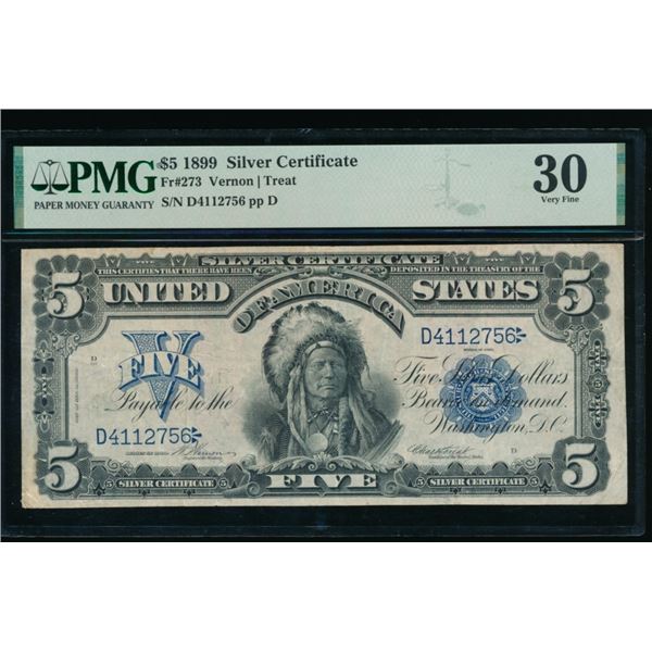 1899 $5 Chief Silver Certificate PMG 30