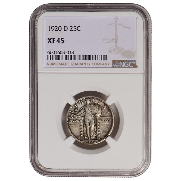 1920-D Standing Liberty Quarter NGC XF45