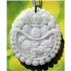 Image 2 : Jade Asian Decor 258cts Real Jade White and Green Tai-Ji And Pi-Xiu Dragon Coin Amulet
